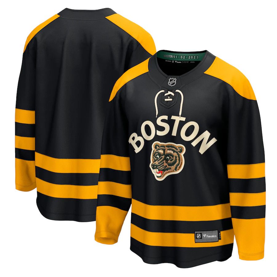 Men Boston Bruins Fanatics Branded Black 2023 Winter Classic Breakaway NHL Jersey